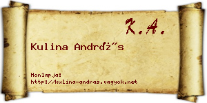 Kulina András névjegykártya